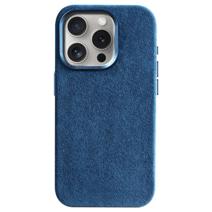 Coque pour iPhone en Alcantara - Édition Bleu Océan