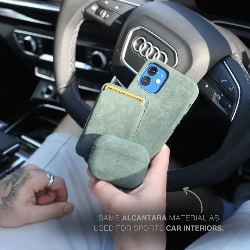 Coque pour iPhone en Alcantara - Édition verte