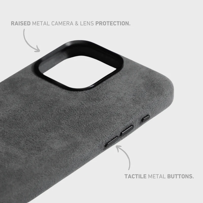 Coque pour iPhone en Alcantara - Édition Gris sidéral