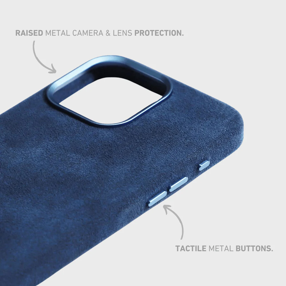 Coque pour iPhone en Alcantara - Édition Bleu Océan