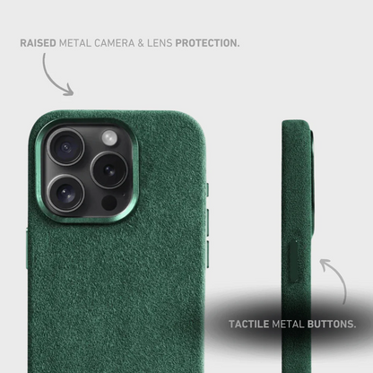 Coque pour iPhone en Alcantara - Édition verte