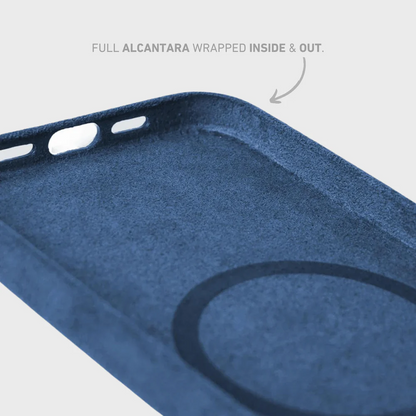 Coque pour iPhone en Alcantara - Édition Bleu Océan