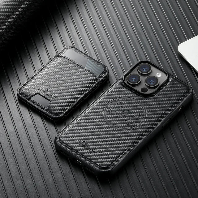 Carbon Fiber 2 in 1 MagSafe Wallet & iPhone Case